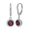 Designs By Gioelli Garnet And Lab-Created White Sapphire Sterling Silver Halo Drop Earrings -Designs by Gioelli Shop unnamed file 532