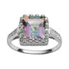 Designs By Gioelli Sterling Silver Rainbow Quartz And Lab-Created White Sapphire Crown Ring