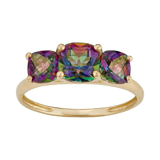 Designs By Gioelli 10k Gold 3-Stone Cushion Ring Garnet 12 Designs By Gioelli 10k Gold 3-Stone Cushion Ring Garnet - Image 10