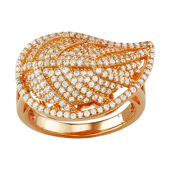 Designs By Gioelli Sterling Silver Cubic Zirconia Leaf Ring 7 Designs By Gioelli Sterling Silver Cubic Zirconia Leaf Ring - Image 5