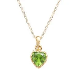 Designs By Gioelli 14k Gold Over Silver Peridot Heart Crown Pendant
