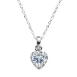 Designs By Gioelli Sterling Silver Lab-Created Aquamarine Heart Crown Pendant