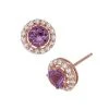 Designs By Gioelli Amethyst And Lab-Created White Sapphire 14k Rose Gold Over Silver Halo Stud Earrings -Designs by Gioelli Shop unnamed file 598