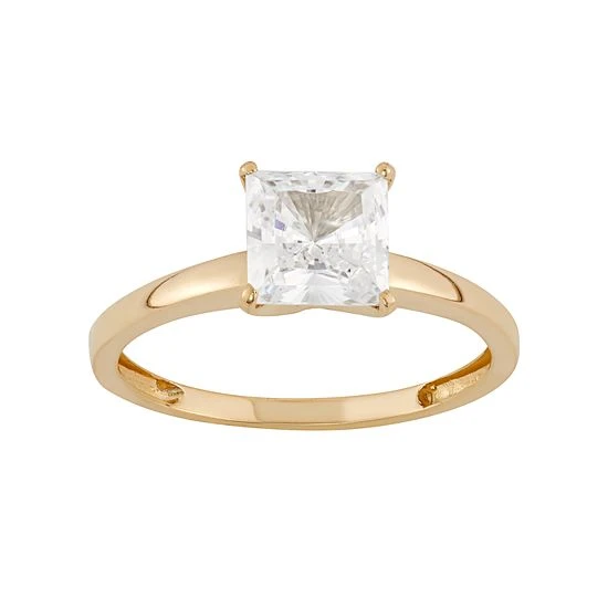 Designs By Gioelli 10k Gold Cubic Zirconia Solitaire Engagement Ring Yellow 6 Designs By Gioelli 10k Gold Cubic Zirconia Solitaire Engagement Ring Yellow - Image 4