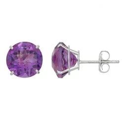 Designs By Gioelli Amethyst 10k White Gold Stud Earrings