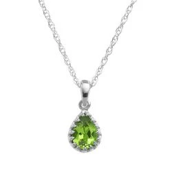 Designs By Gioelli Sterling Silver Peridot Teardrop Pendant