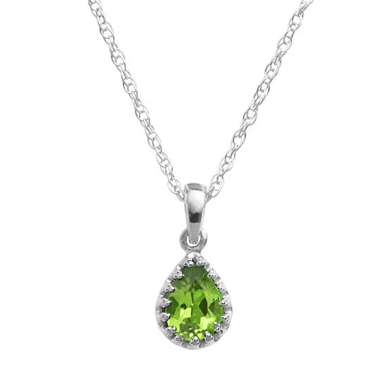 Designs By Gioelli Sterling Silver Peridot Teardrop Pendant 3 Designs By Gioelli Sterling Silver Peridot Teardrop Pendant
