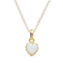 Designs By Gioelli 14k Gold Over Silver Lab-Created Opal Heart Crown Pendant