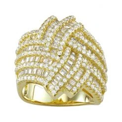 Designs By Gioelli Sterling Silver Cubic Zirconia Basketweave Ring