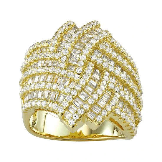 Designs By Gioelli Sterling Silver Cubic Zirconia Basketweave Ring 3 Designs By Gioelli Sterling Silver Cubic Zirconia Basketweave Ring