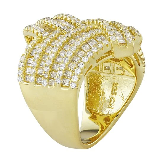 Designs By Gioelli Sterling Silver Cubic Zirconia Basketweave Ring 4 Designs By Gioelli Sterling Silver Cubic Zirconia Basketweave Ring - Image 2