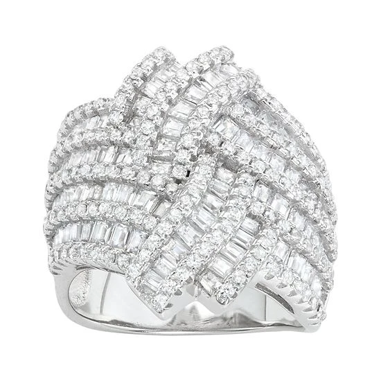 Designs By Gioelli Sterling Silver Cubic Zirconia Basketweave Ring 5 Designs By Gioelli Sterling Silver Cubic Zirconia Basketweave Ring - Image 3