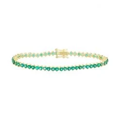 Designs By Gioelli 14k Gold Over Silver Lab-Created Emerald Tennis Bracelet