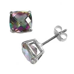 Designs By Gioelli Sterling Silver Rainbow Quartz Stud Earrings