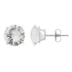 Designs By Gioelli Lab-Created White Sapphire 10k White Gold Stud Earrings