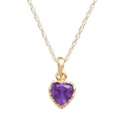 Designs By Gioelli 14k Gold Over Silver Amethyst Heart Crown Pendant