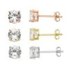 Designs By Gioelli 14k Gold Over Sterling Silver White Sapphire Tri-Color Stud Earring Set -Designs by Gioelli Shop unnamed file 691