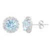 Designs By Gioelli Aquamarine & White Topaz 10k White Gold Halo Stud Earrings -Designs by Gioelli Shop unnamed file 698