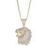 Designs By Gioelli Men's 14k Gold Over Silver Cubic Zirconia Lion Pendant Necklace -Designs by Gioelli Shop unnamed file 701
