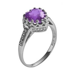 Designs By Gioelli Sterling Silver Amethyst And Lab-Created White Sapphire Heart Crown Ring -Designs by Gioelli Shop unnamed file 703