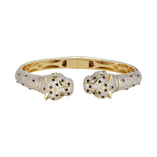 Designs By Gioelli 14k Gold Over Silver Cubic Zirconia Panther Cuff Bracelet 3 Designs By Gioelli 14k Gold Over Silver Cubic Zirconia Panther Cuff Bracelet