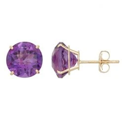Designs By Gioelli Amethyst 10k Gold Stud Earrings