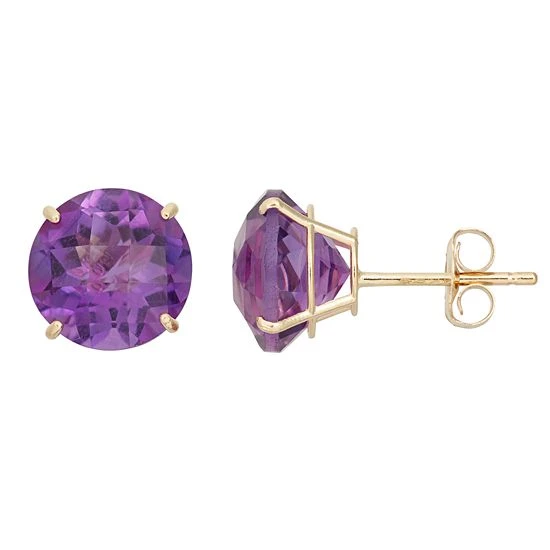 Designs By Gioelli Amethyst 10k Gold Stud Earrings 3 Designs By Gioelli Amethyst 10k Gold Stud Earrings