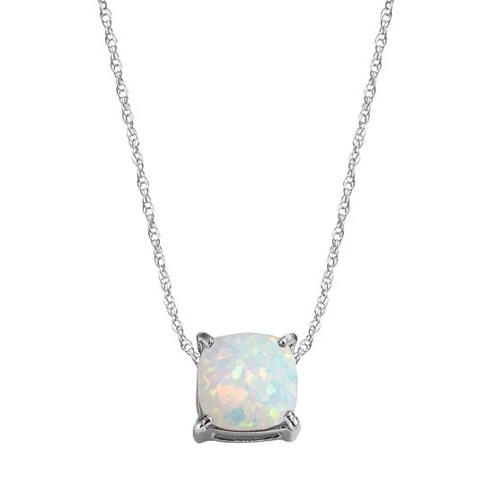 Designs By Gioelli Sterling Silver Lab-Created Opal Pendant 3 Designs By Gioelli Sterling Silver Lab-Created Opal Pendant