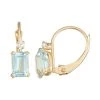 Designs By Gioelli 10k Gold Emerald-Cut Lab-Created Aquamarine & White Zircon Leverback Earrings