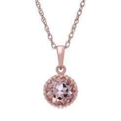 Designs By Gioelli 14k Rose Gold Over Silver Simulated Morganite Pendant