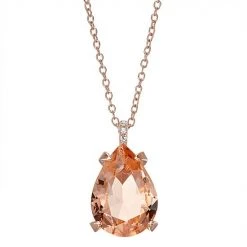 Designs By Gioelli 14k Rose Gold Over Silver Simulated Morganite Teardrop Pendant Necklace