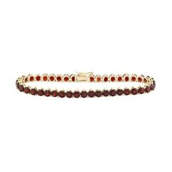 Designs By Gioelli 14k Gold Over Silver Garnet Tennis Bracelet
