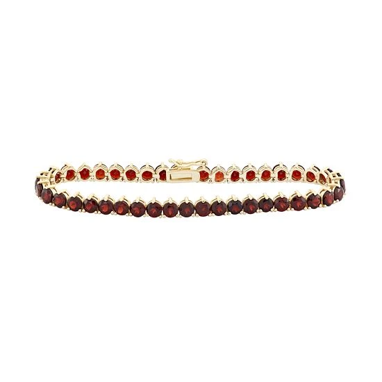 Designs By Gioelli 14k Gold Over Silver Garnet Tennis Bracelet 3 Designs By Gioelli 14k Gold Over Silver Garnet Tennis Bracelet