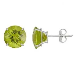Designs By Gioelli Peridot 10k White Gold Stud Earrings