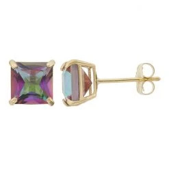 Designs By Gioelli Mystic Topaz 10k Gold Stud Earrings