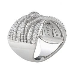 Alternative view of Designs By Gioelli Sterling Silver Cubic Zirconia Crossover Ring