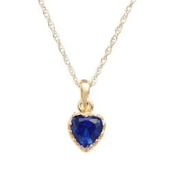 Designs By Gioelli 14k Gold Over Silver Lab-Created Sapphire Heart Crown Pendant