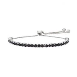Designs By Gioelli Sterling Silver Black Spinel Lariat Bracelet