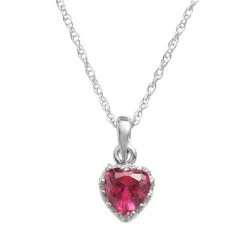 Designs By Gioelli Sterling Silver Lab-Created Ruby Heart Crown Pendant