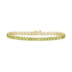 Designs By Gioelli 14k Gold Over Silver Peridot Tennis Bracelet