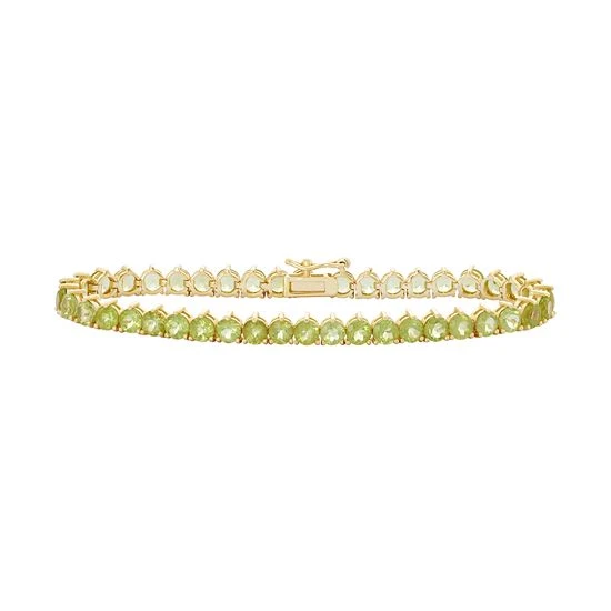 Designs By Gioelli 14k Gold Over Silver Peridot Tennis Bracelet 3 Designs By Gioelli 14k Gold Over Silver Peridot Tennis Bracelet