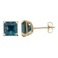 Designs By Gioelli London Blue Topaz 10k Gold Stud Earrings