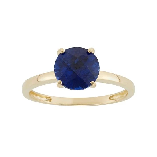 Designs By Gioelli Lab-Created Sapphire 10k Gold Ring 3 Designs By Gioelli Lab-Created Sapphire 10k Gold Ring