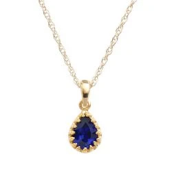 Designs By Gioelli 14k Gold Over Silver Lab-Created Sapphire Teardrop Pendant