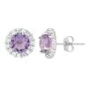 Designs By Gioelli Amethyst & White Topaz 10k White Gold Halo Stud Earrings -Designs by Gioelli Shop unnamed file 872