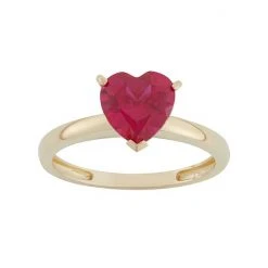 Designs by Gioelli Shop 10 Designs By Gioelli Lab-Created Ruby 10k Gold Heart Ring