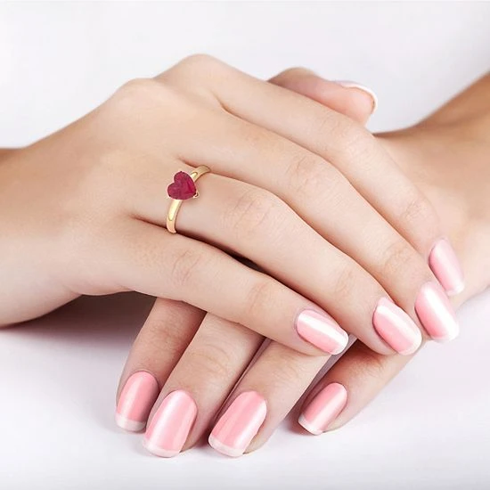 Designs By Gioelli Lab-Created Ruby 10k Gold Heart Ring 5 Designs By Gioelli Lab-Created Ruby 10k Gold Heart Ring - Image 3
