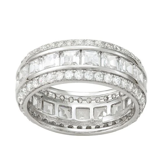 Designs By Gioelli Sterling Silver Cubic Zirconia Eternity Band Ring 3 Designs By Gioelli Sterling Silver Cubic Zirconia Eternity Band Ring