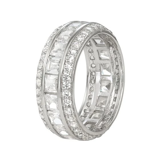 Designs By Gioelli Sterling Silver Cubic Zirconia Eternity Band Ring 4 Designs By Gioelli Sterling Silver Cubic Zirconia Eternity Band Ring - Image 2