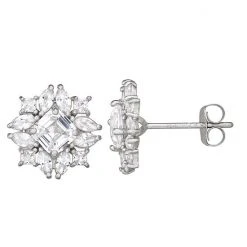 Designs By Gioelli 10k White Gold Gemstone & Lab-Created White Sapphire Stud Earrings